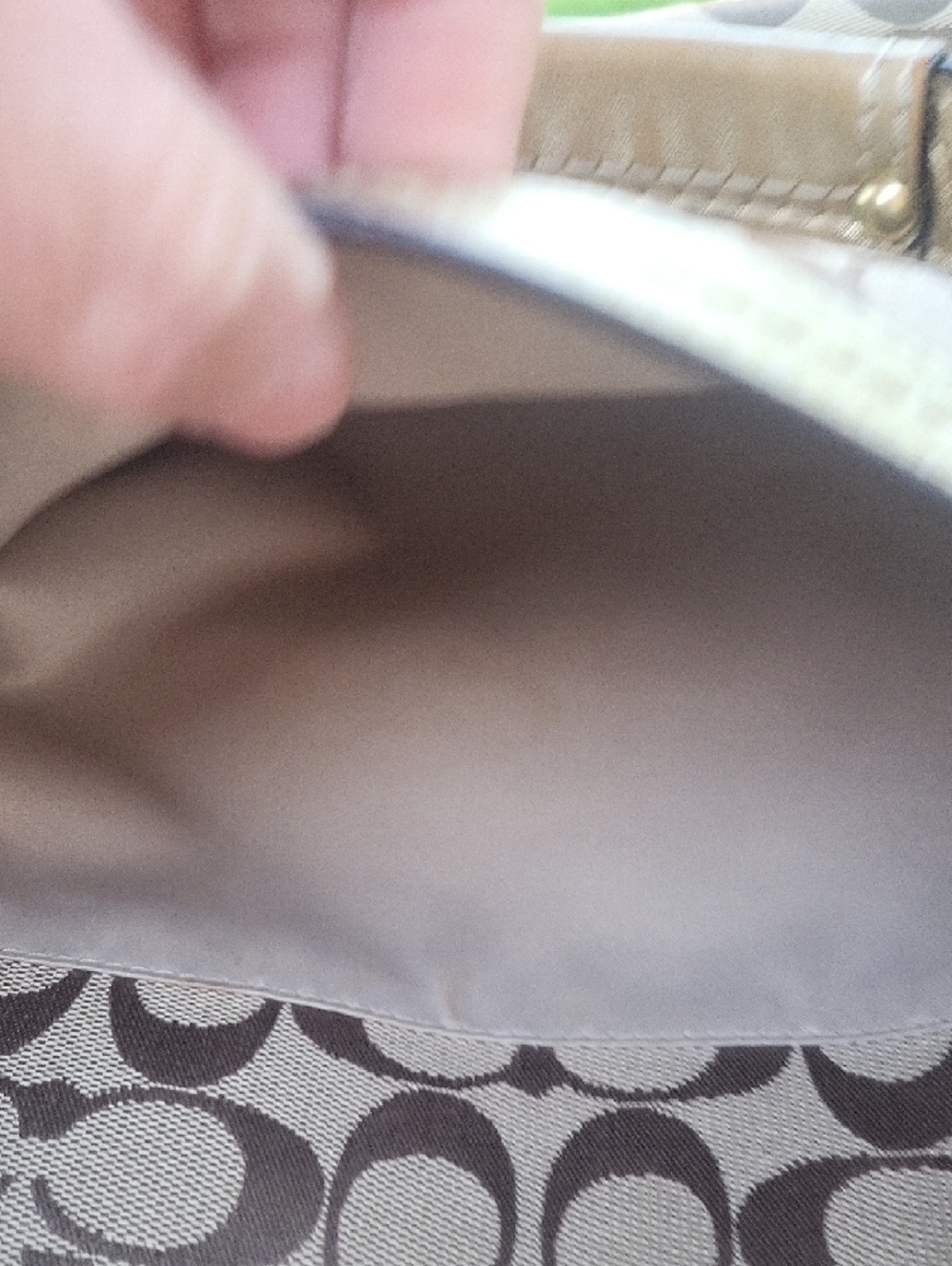 Coach Monogram Tote in Brown and Tan with Gold Hardware - Picture 11 of 13